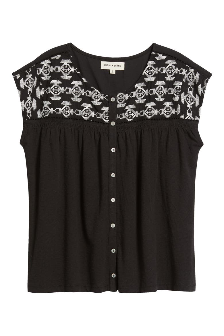 Embroidered Sleeveless Top, Alternate, color, METEORITE