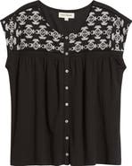 Lucky Brand Embroidered Sleeveless Top
