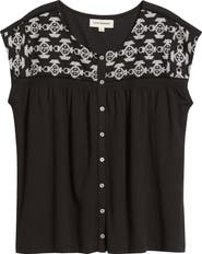 Lucky Brand Embroidered Sleeveless Top