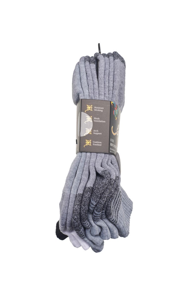 Ed Hardy Athletic Logo Half Cushion Quarter Sock 8-Pack, Alternate, color,