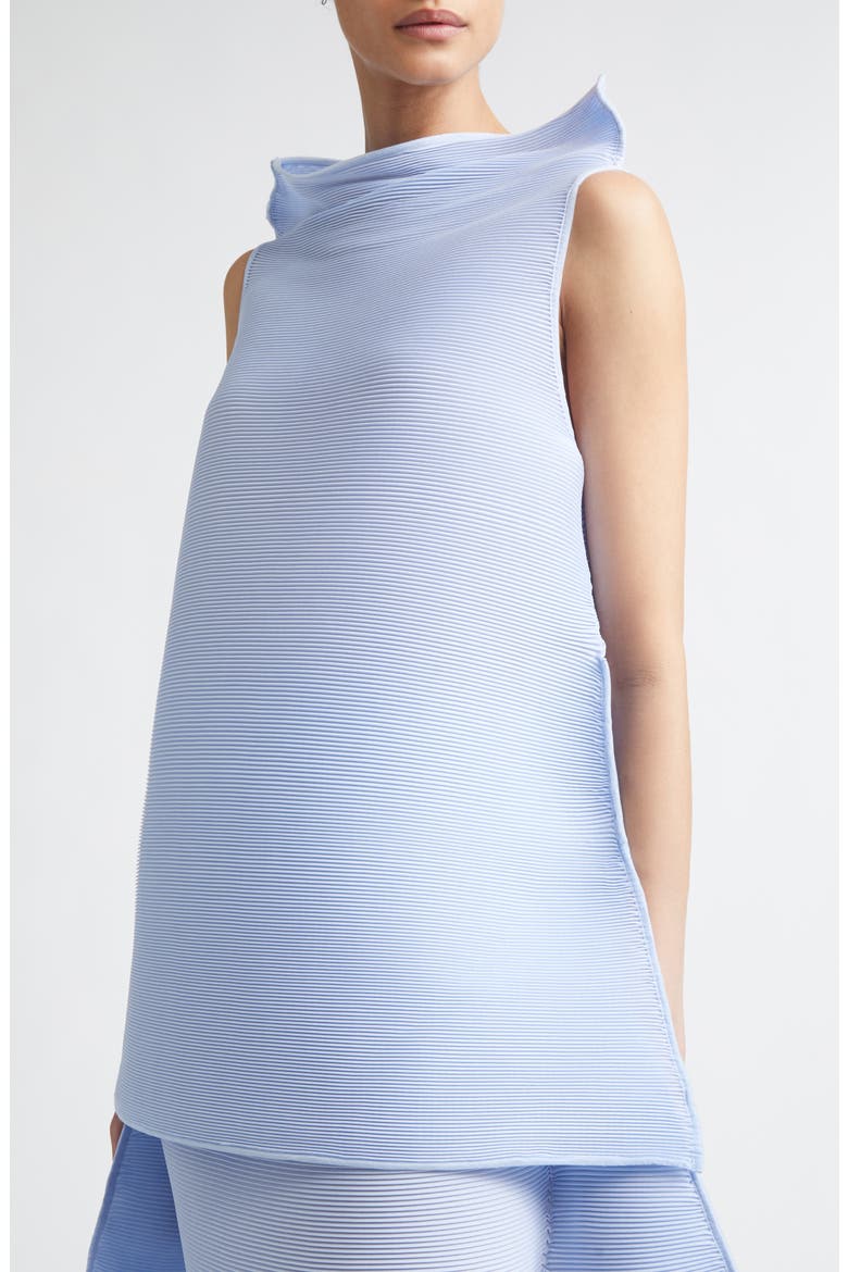 Sleeveless Ripple Plissé Top, Alternate, color, SOFT BLUE