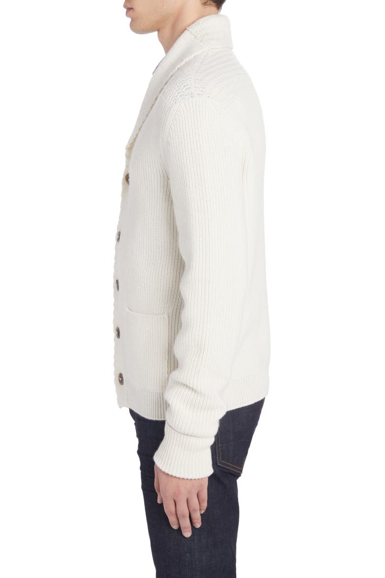 Shawl Collar Cashmere Cardigan, Alternate, color, CREAM WHITE