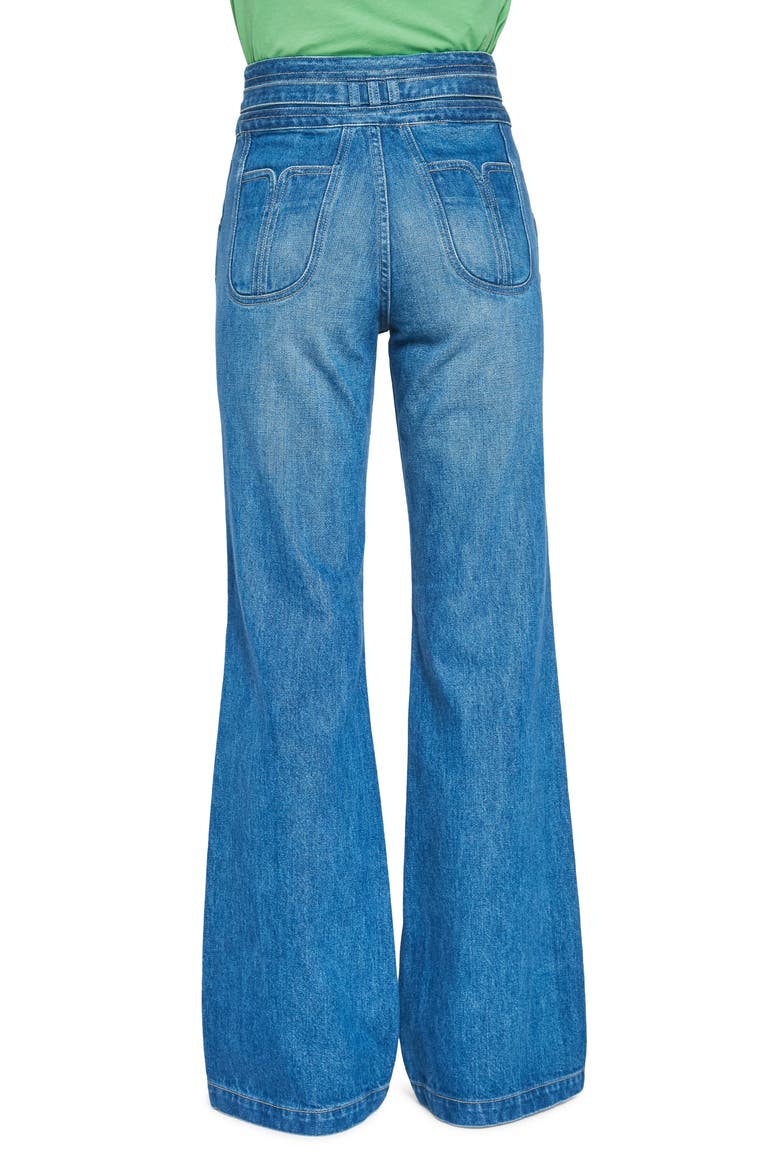 Bella Fashion Seamed Pocket Wide Leg Jeans, Alternate, color, BEND