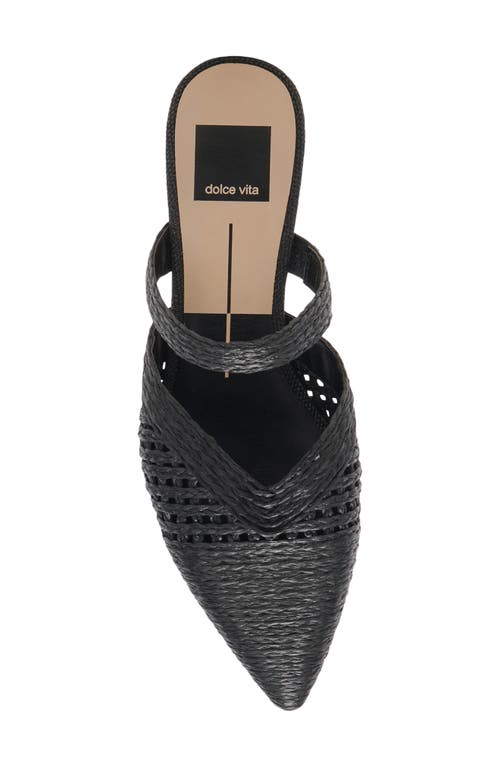 Dolce Vita Kaline Raffia Pointed Toe Mule In Onyx Raffia