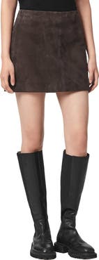 AllSaints Renai Suede Miniskirt