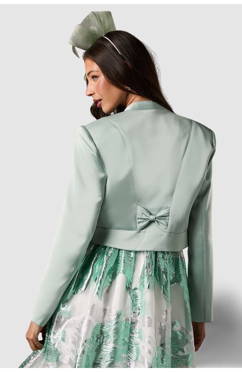Coast Crop Satin Jacket, Alternate, color, Sage