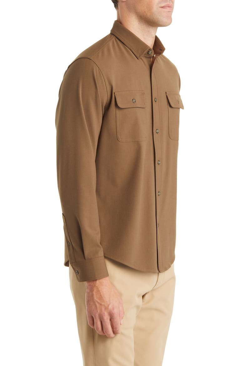 Upstate Stretch Flannel Button-Up Shirt, Alternate, color, OLIVE BRANCH SOLID