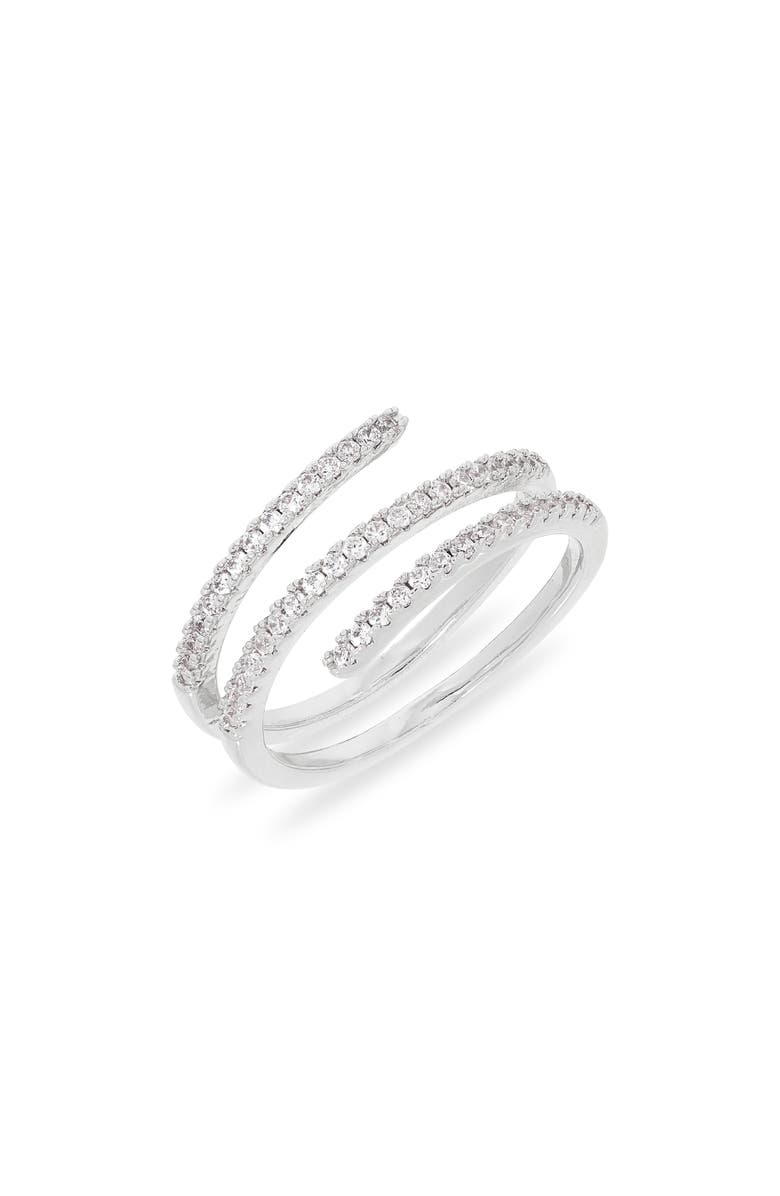 THE SIS KISS Wrap Ring, Main, color, Silver
