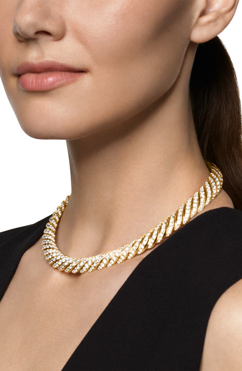 David Yurman Sculpted Cable Flex Necklace, Alternate, color, Gold