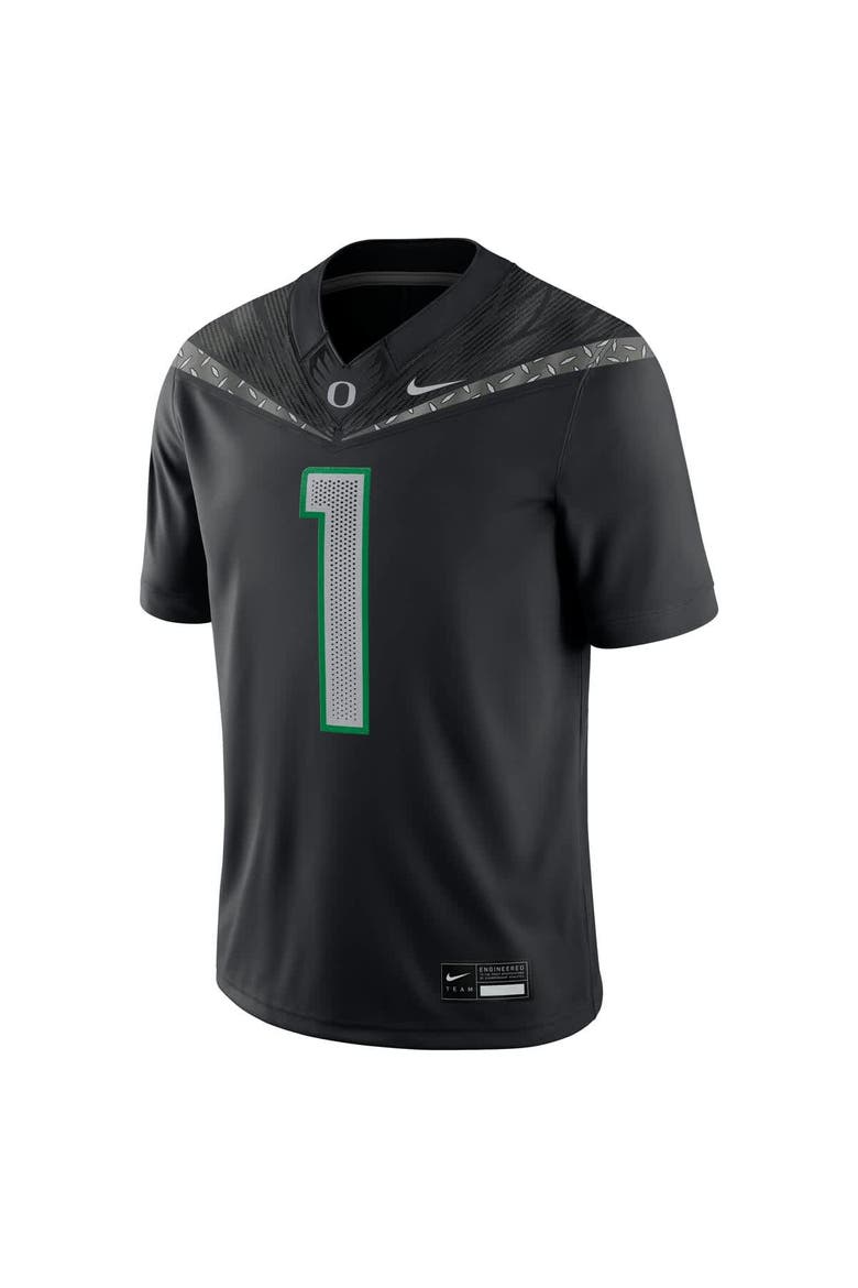 Men's Nike #1 Black Oregon Ducks Game Jersey, Alternate, color, Black