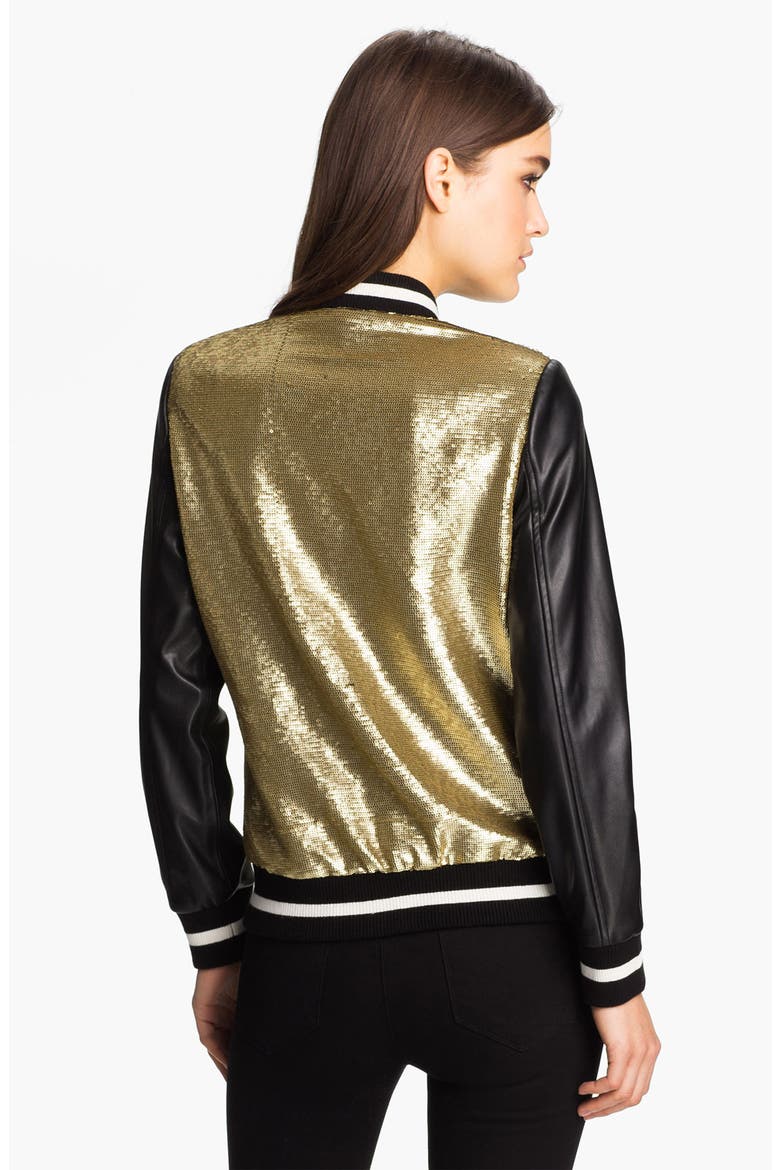 Sequin Bomber Jacket, Alternate, color, GOLD SEQUIN