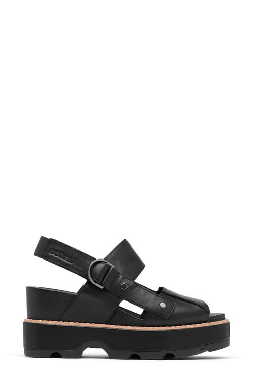Sorel Joanie Iv Platform Wedge Sandal In Black/black