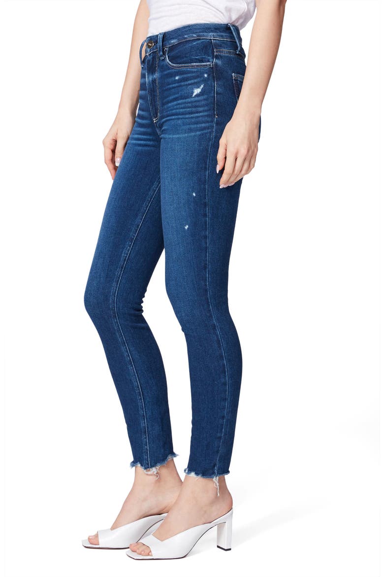 Transcend Margot High Waist Ankle Skinny Jeans, Alternate, color, ACOUSTIC DISTRESSED HEM