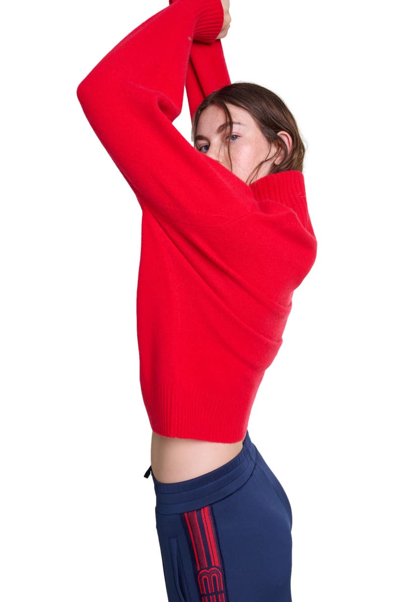 maje High-neck cashmere sweater, Alternate, color, 