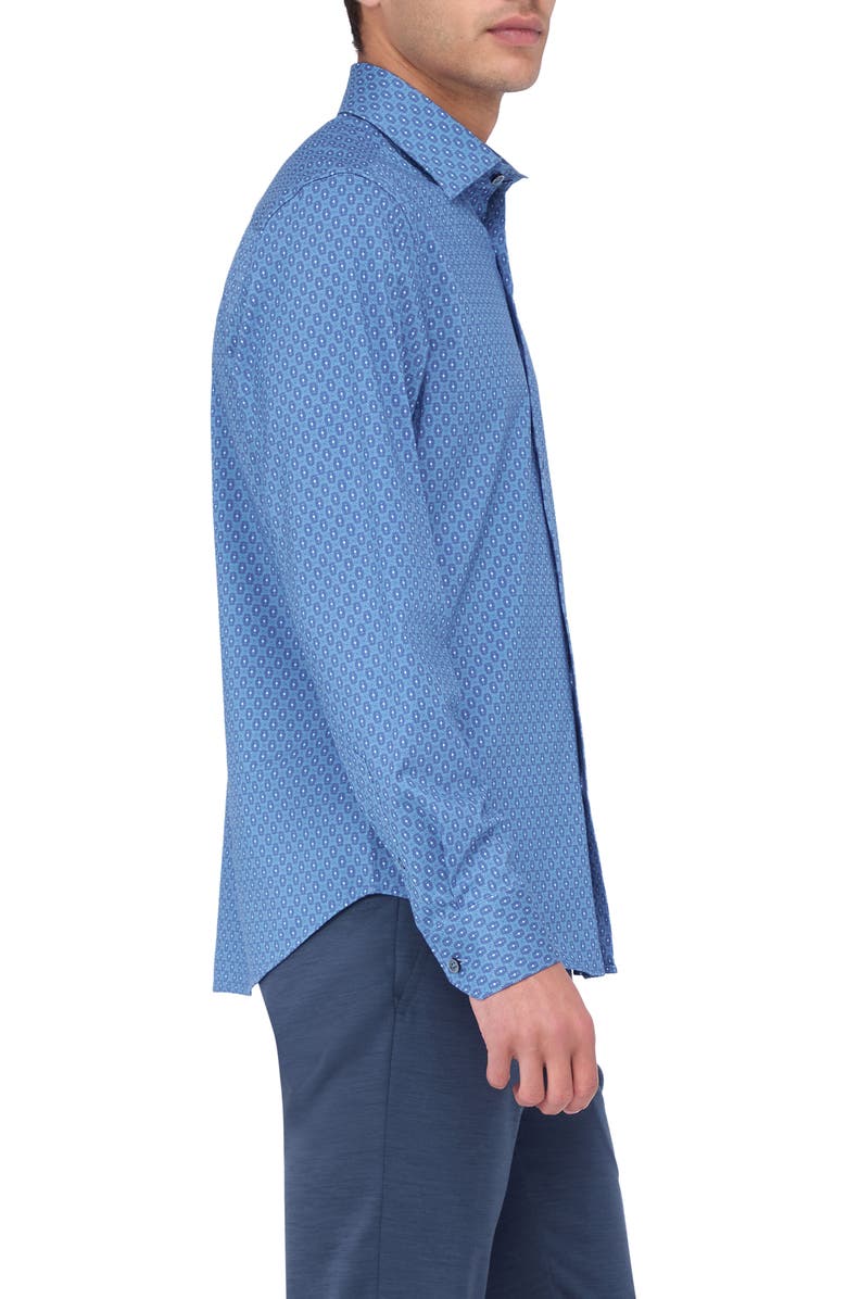Bugatchi James OoohCotton<sup>®</sup> Geo Print Button-Up Shirt, Alternate, color, Orchid