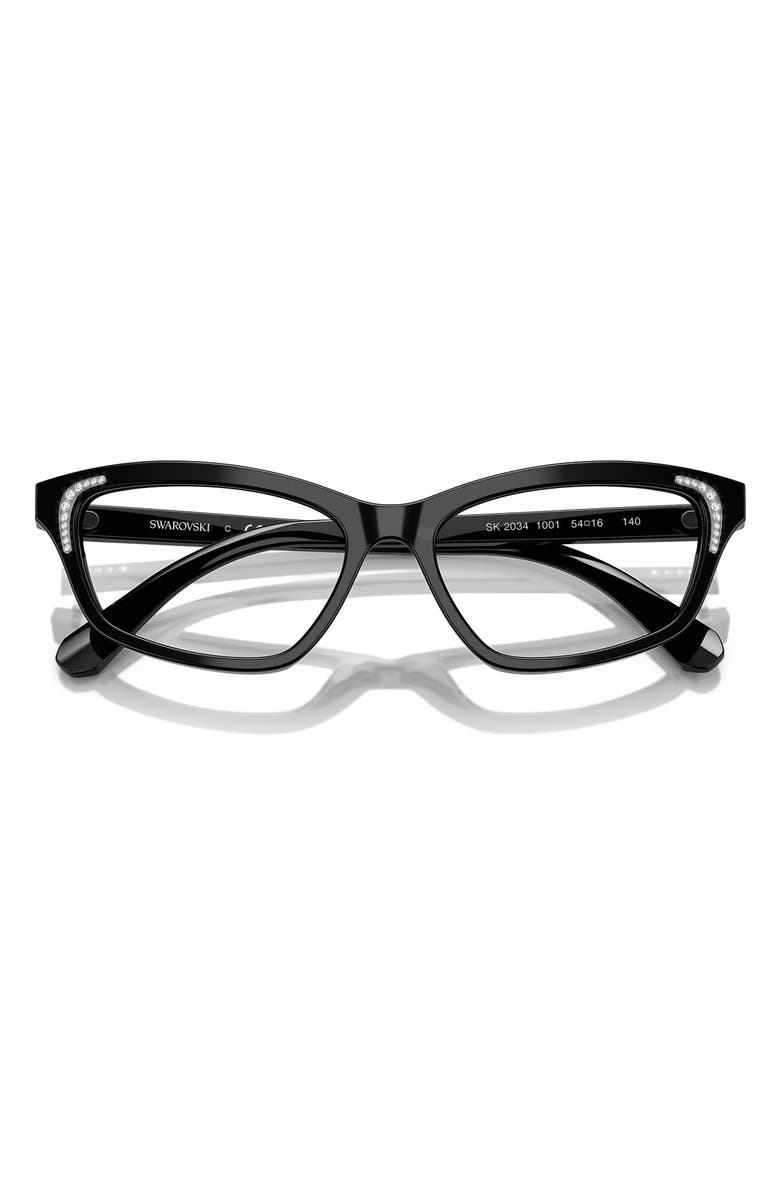 Swarovski 52mm Irregular Optical Glasses, Alternate, color, Black