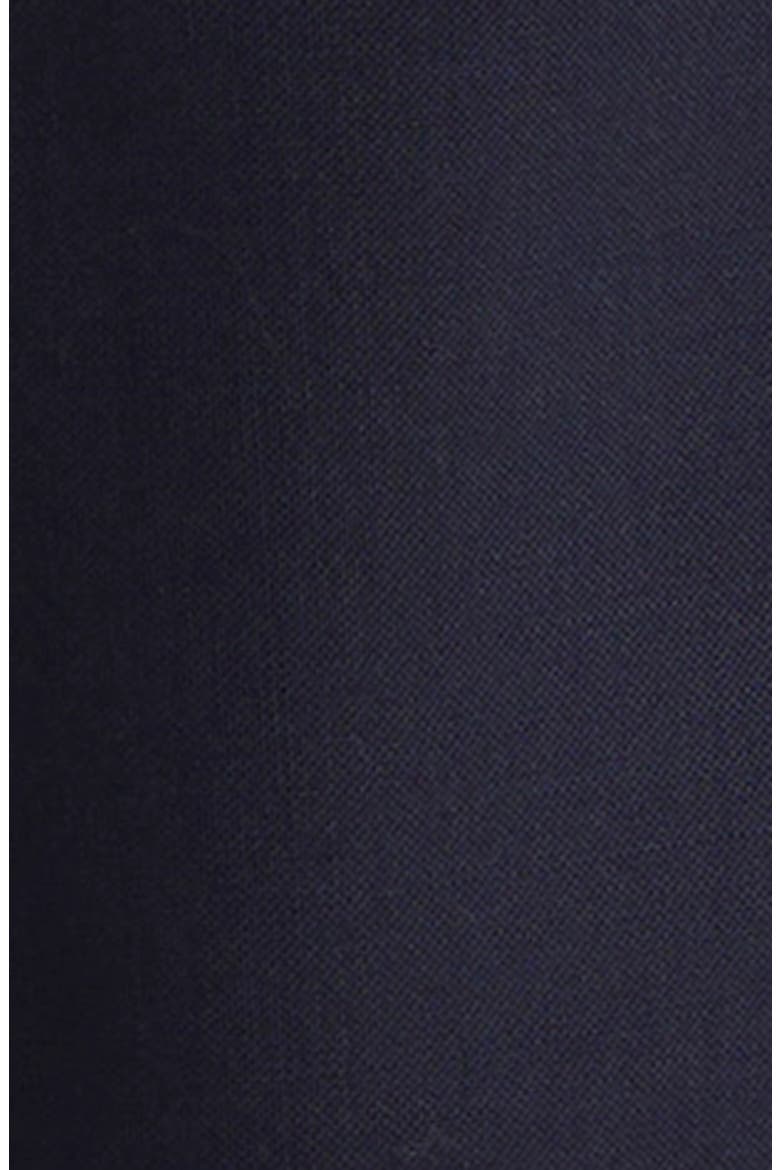 Fresco Tailored Flat Front Wool Trousers, Alternate, color, NAVY