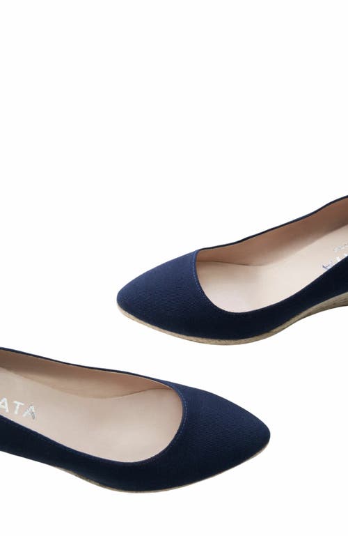 Viscata Roses Canvas U Cut Espadrille Wedges In Blue