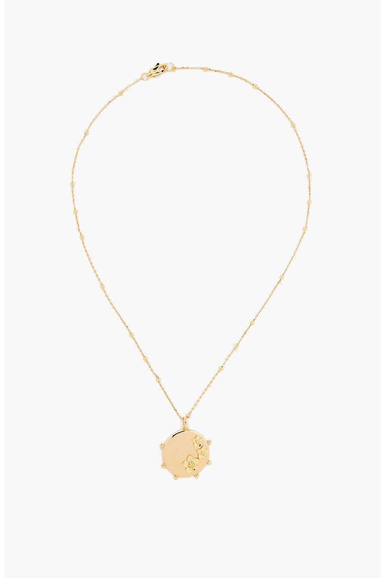 Mali Flower Pendant Short Necklace in Gold, Alternate, color, Gold