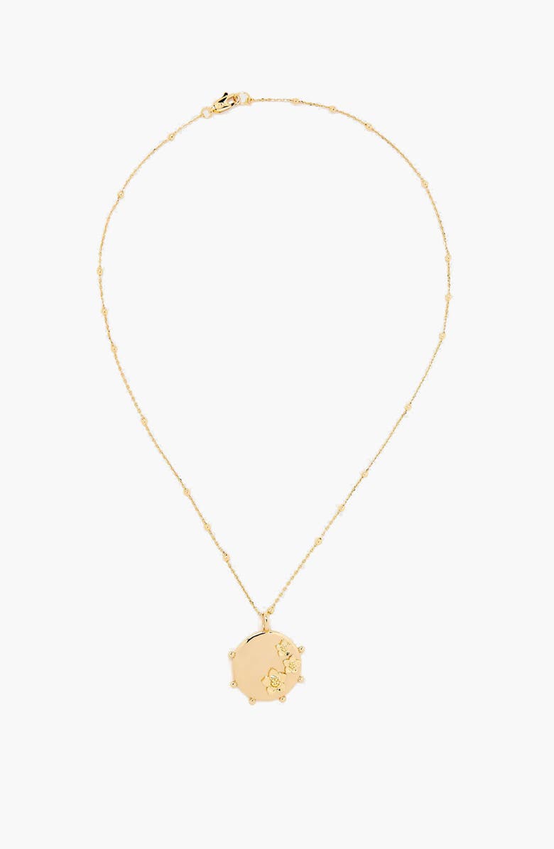 YOJ Mali Flower Pendant Short Necklace in Gold, Alternate, color, Gold