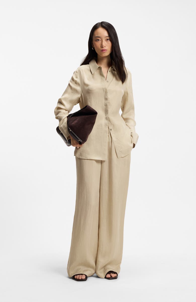BOSS Tavati Wide Leg Pants, Alternate, color, Pumice