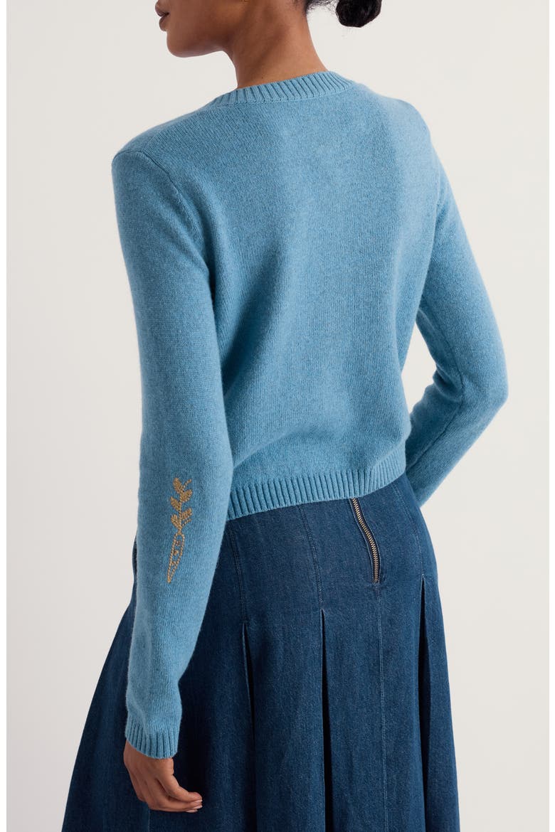 Potting Shed Embroidered Cardigan, Alternate, color, FLORA STUDY CADET