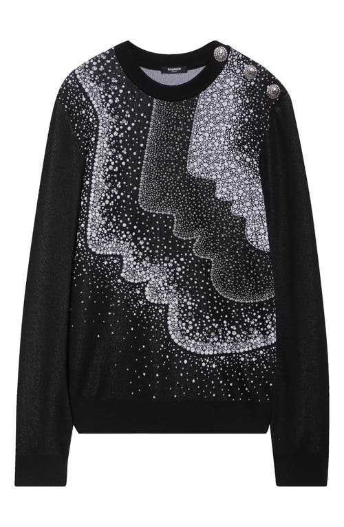 BALMAIN BALMAIN FACES JACQUARD KNIT SWEATER 