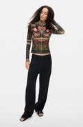 Desigual Floral Mock Neck Top