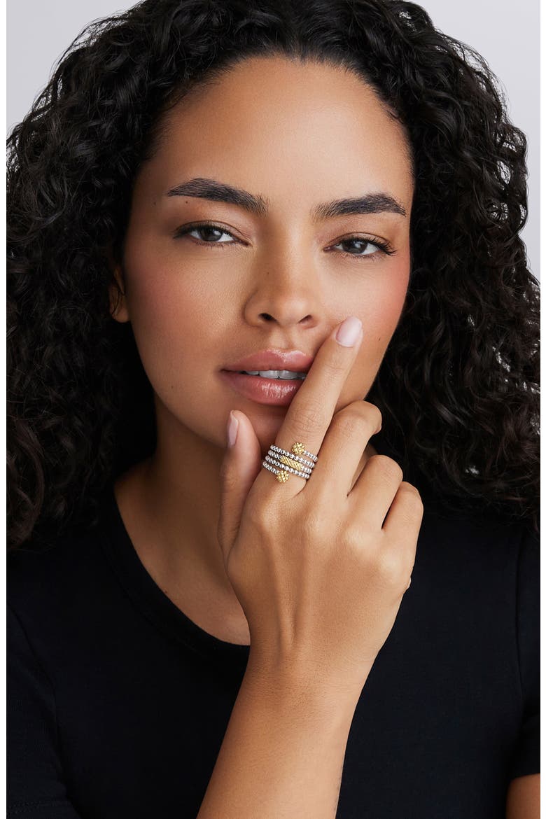 Caviar Icon Bead & Bar Ring, Alternate, color, SILVER