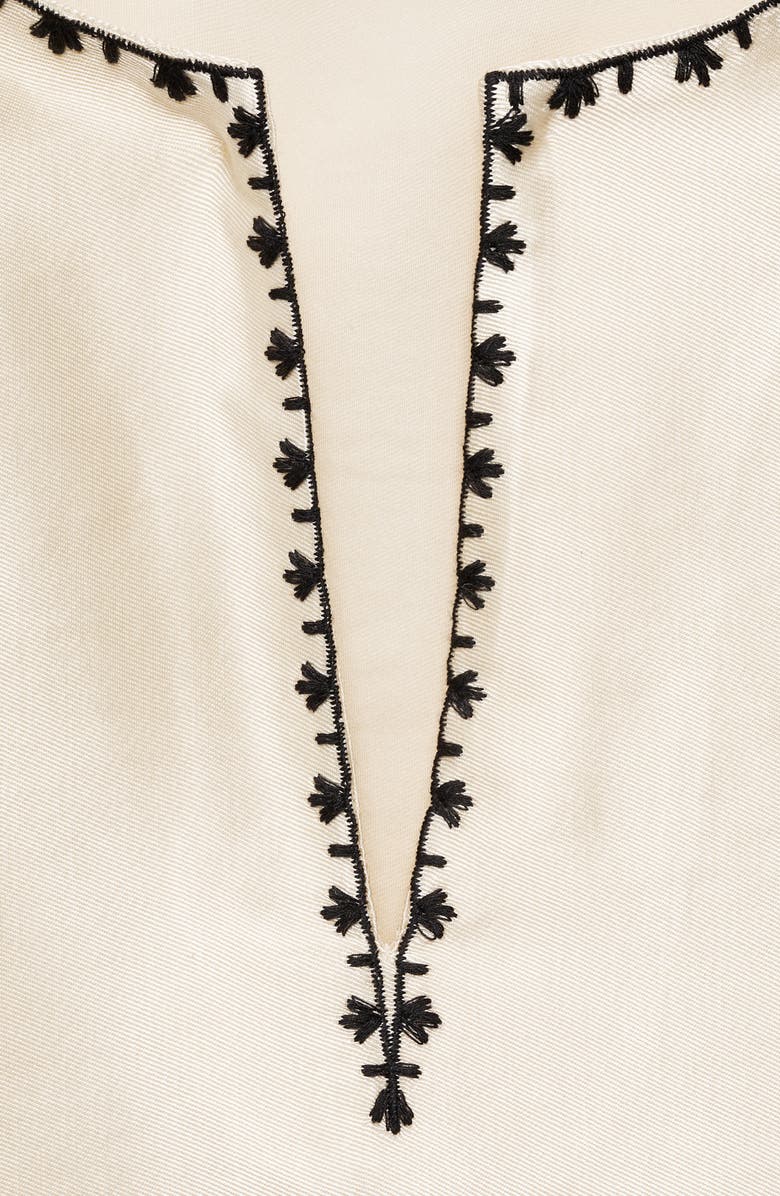 MANGO Embroidered Satin Peasant Top, Alternate, color,