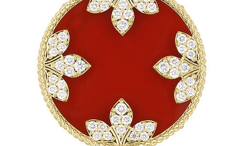 Roberto Coin Venetian Diamond Medallion Necklace In Red