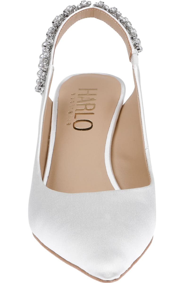 HARLO Australia Nina Pearl - Satin Bridal Slingback with Pearl Detail, Alternate, color, Soft White Satin