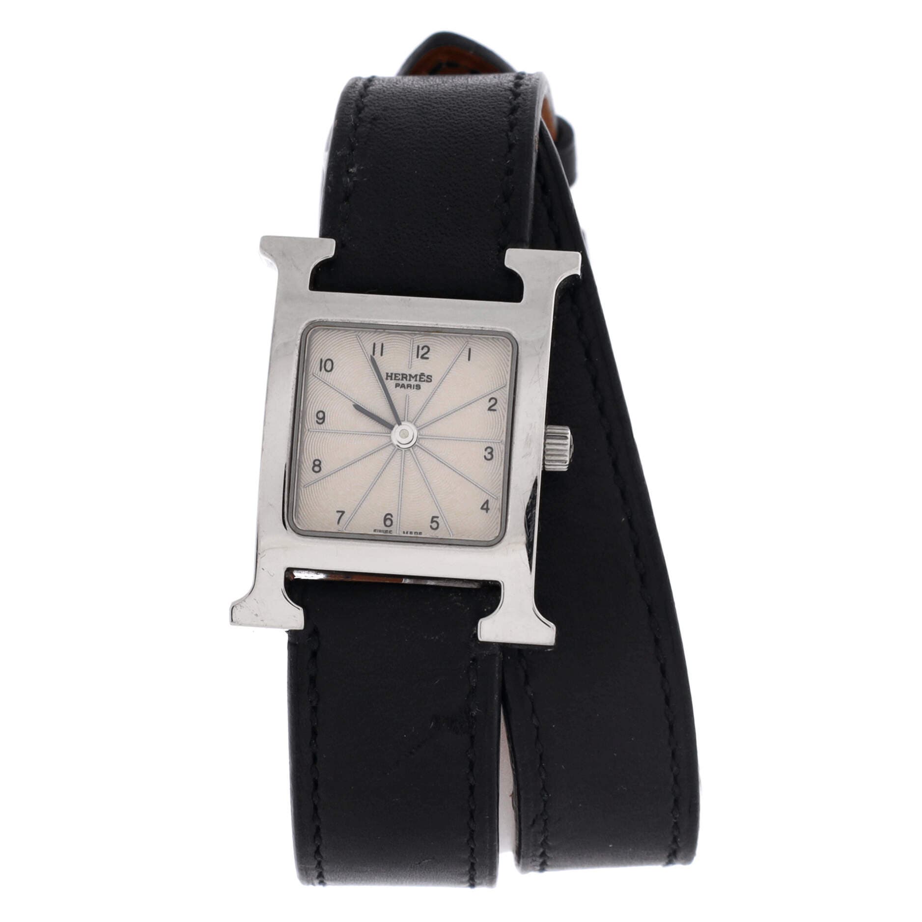 Heure H Double Tour Quartz Watch Stainless Steel and Leather 21, Main, color, Metallic Silver