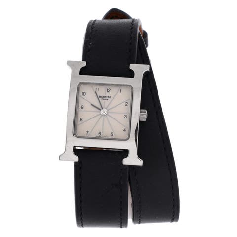 Heure H Double Tour Quartz Watch Stainless Steel and Leather 21