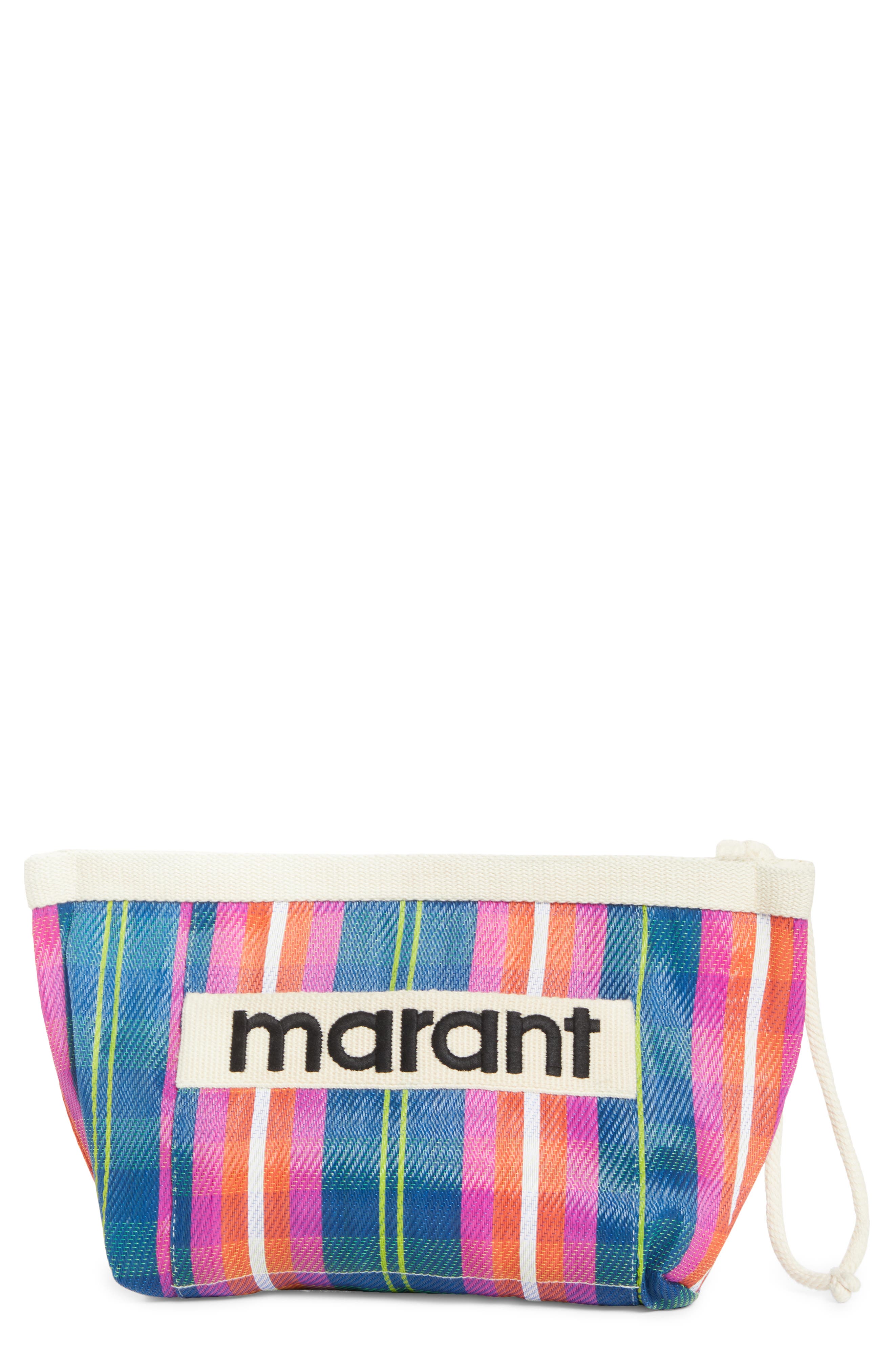 Isabel Marant Powden Stripe Nylon Pouch, Main, color, 