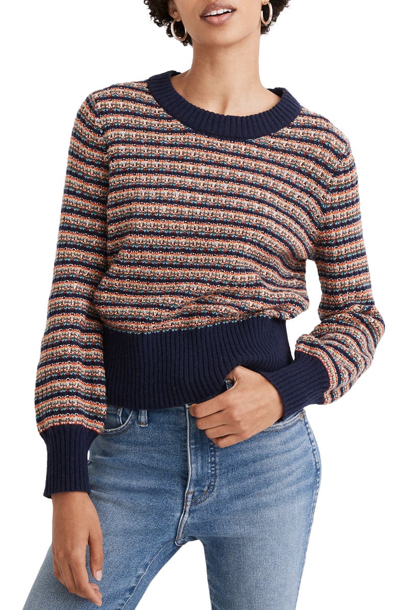 Madewell Striped Tensley Pullover Sweater, Main, color, 