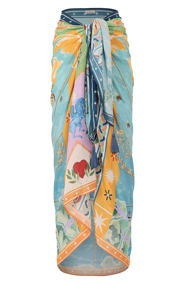 Agua Bendita Marine Solstice Tassel Cover-Up Pareo, Alternate, color, Blue