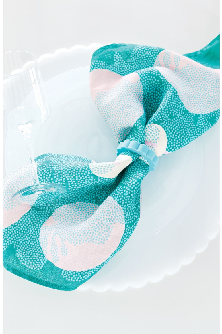 Scallop Set of 4 Napkin Rings, Alternate, color, TEAL