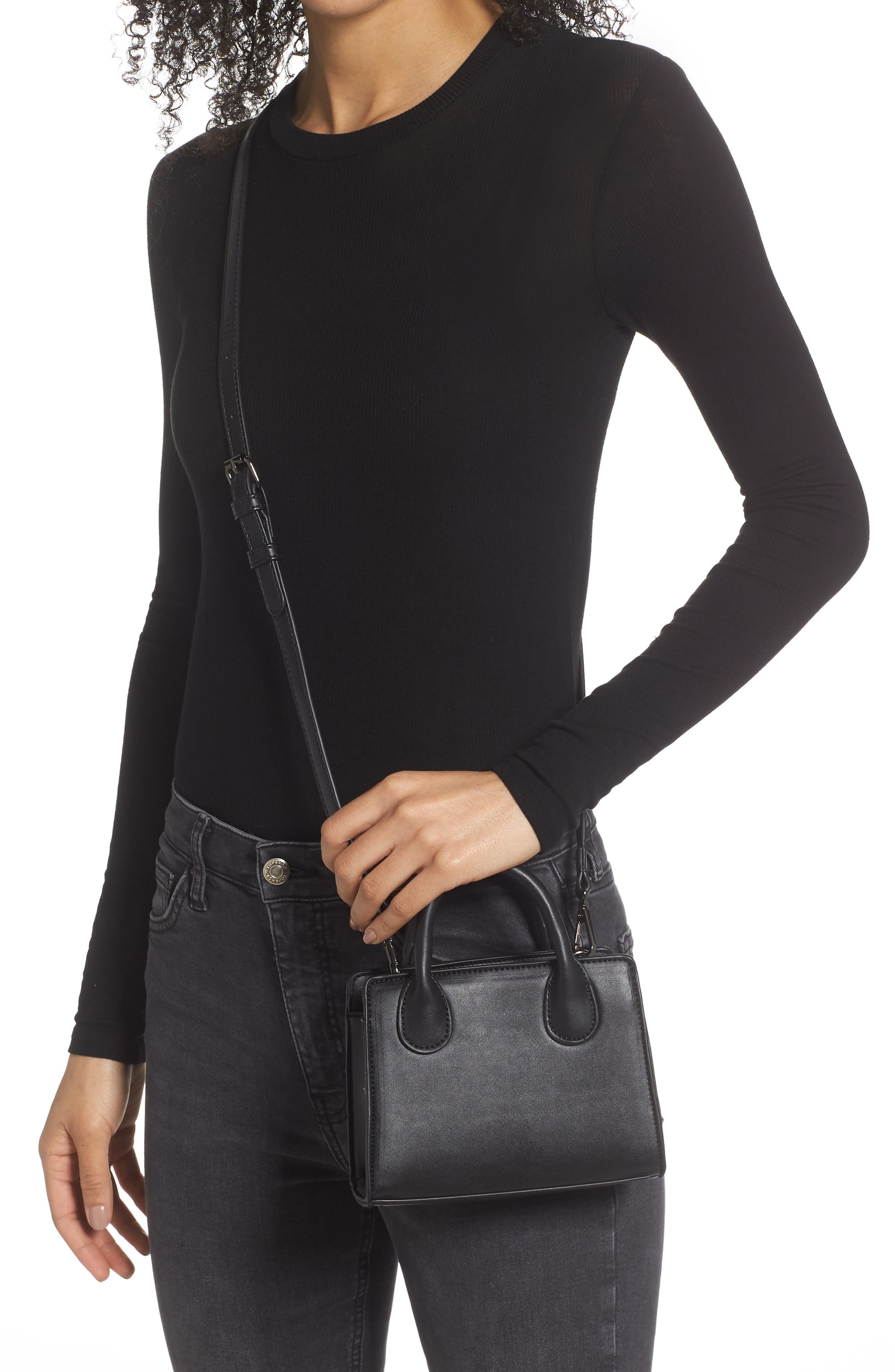 Malibu Skye Faux Leather Structured Mini Crossbody, Alternate, color, 