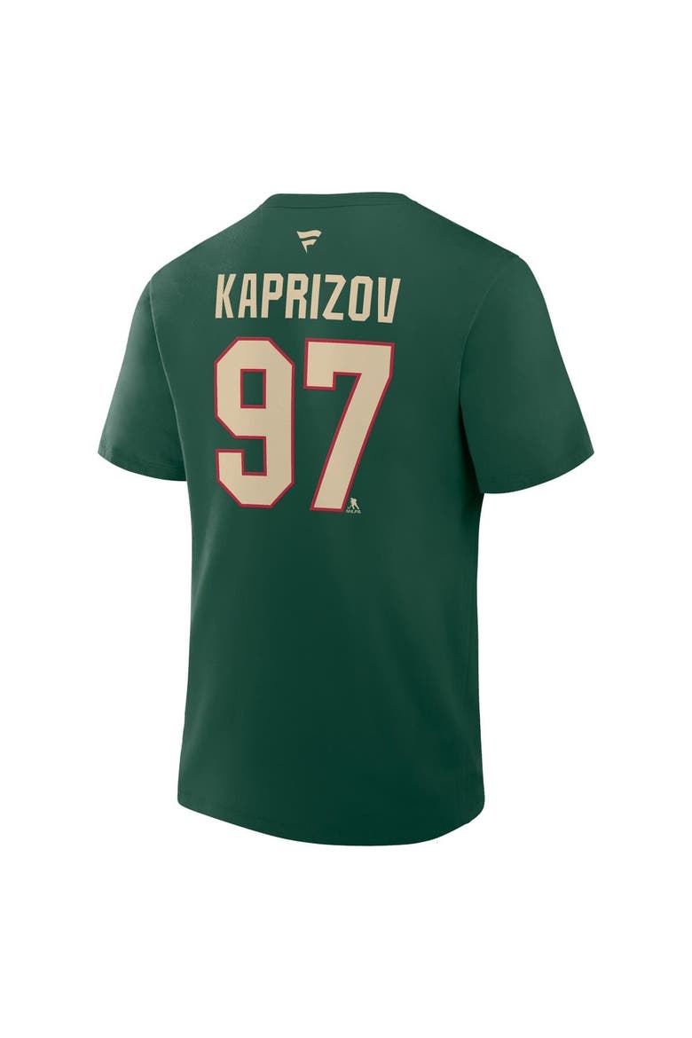 Men's Fanatics Kirill Kaprizov Green Minnesota Wild Authentic Stack Name & Number T-Shirt, Alternate, color, Green