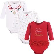 Little Treasure 3Pk Long Sleeve Bodysuits