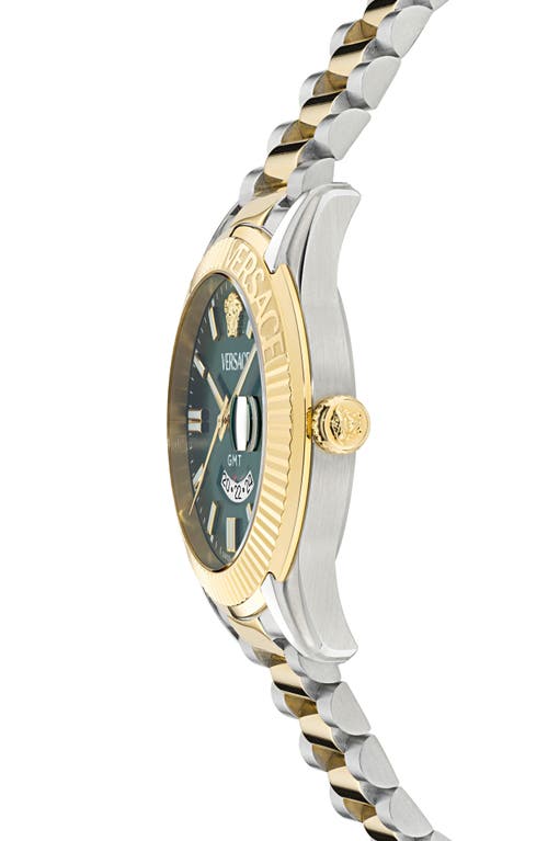 Versace Apodis Gmt Bracelet Watch, 41mm In Green
