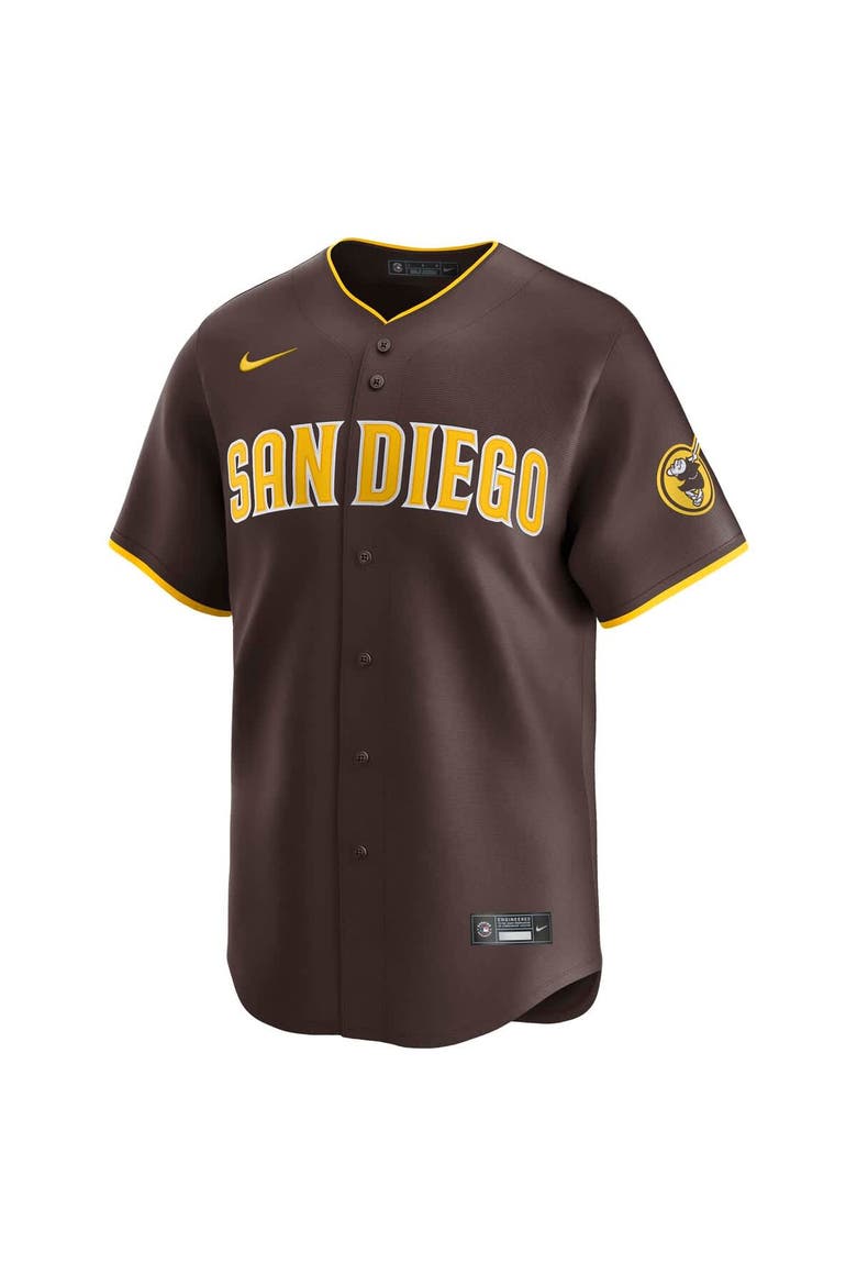 Men's Nike Jackson Merrill Brown San Diego Padres Road Limited Jersey, Alternate, color, Brown