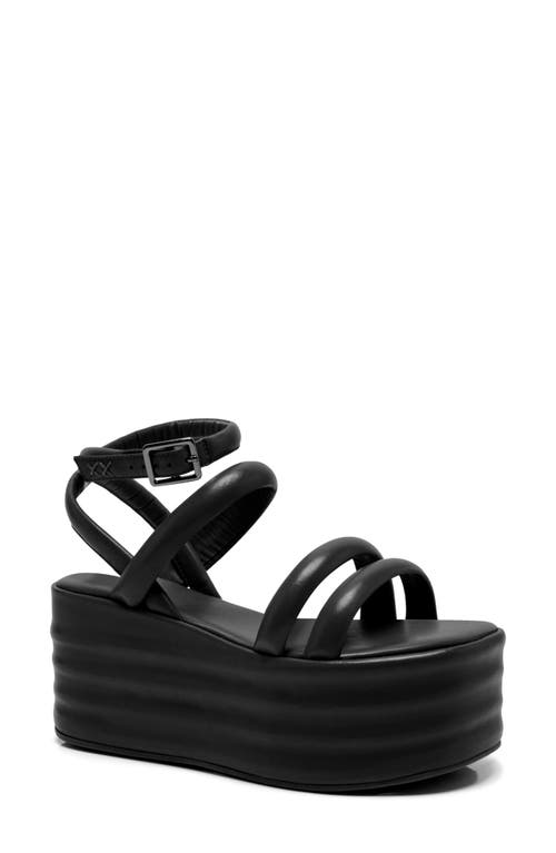 Free People Iris Flatform Sandal In Black Leather