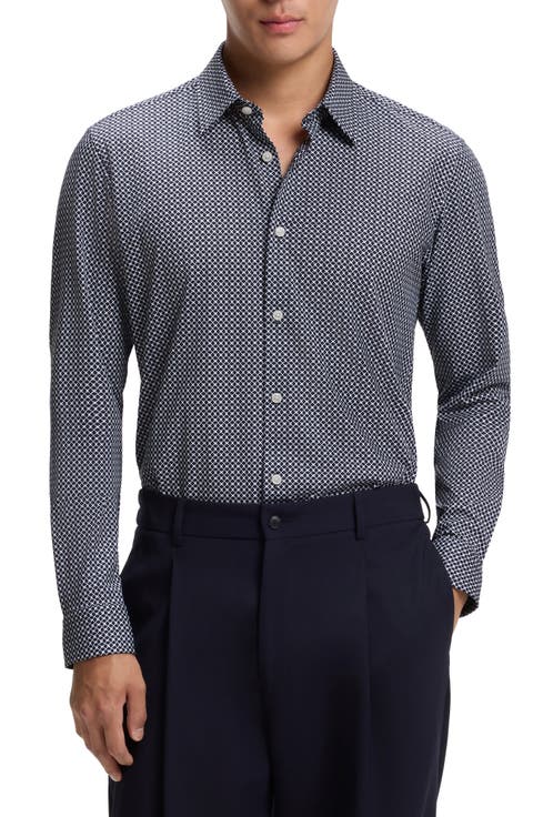 Roan Geometric Print Button Up Shirt
