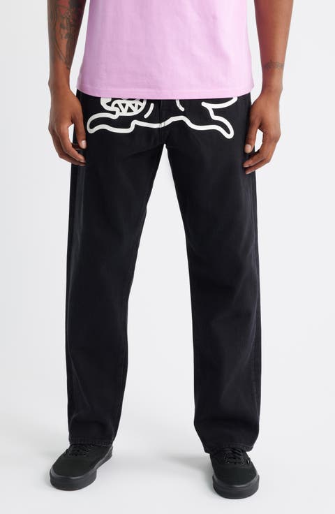 Ash Vanilla Fit Running Dog Appliqué Jeans (Black Cara)