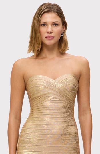 The Metallic Sara Strapless Mermaid Gown