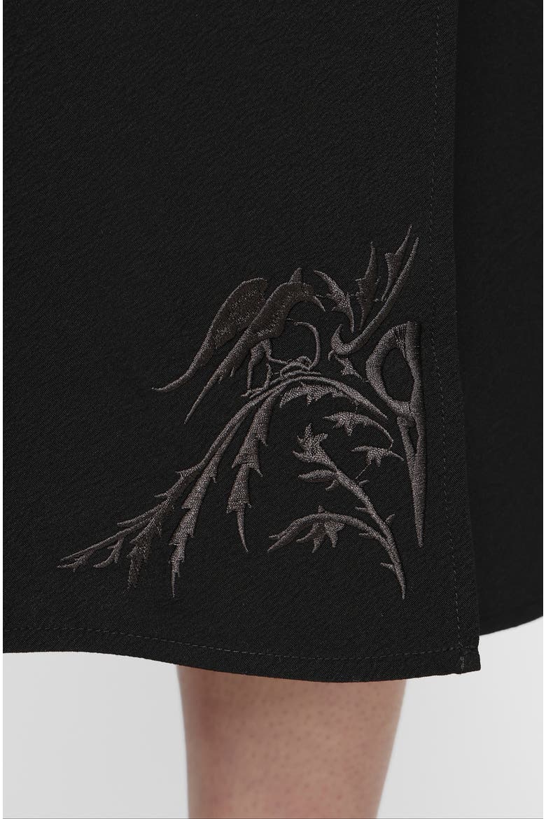 Aubrey Embroidered Midi Dress, Alternate, color, Black