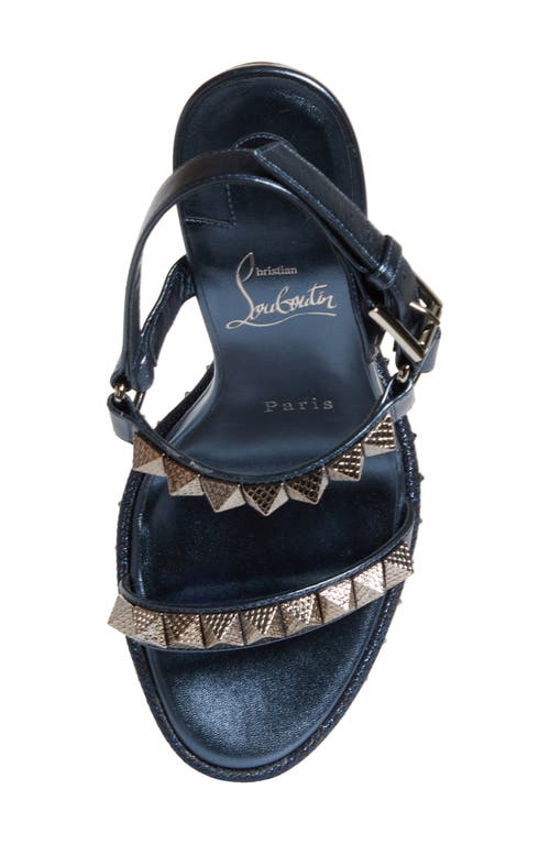 Christian Louboutin Pyraclou Wedge Sandal In Blue
