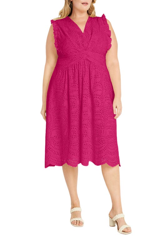 Maggy London Plus Size Eyelet Midi Dress